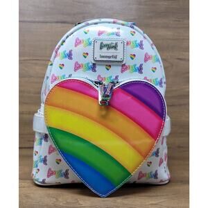 Loungefly Lisa Frank Rainbow Heart Mini Backpack with Waist Bag - New